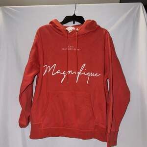 Women's Bright red/Magnifique Printed Hoodie H&M